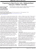 Cover page: Preparation for Rural Practice with a Multimodal Rural Emergency Medicine Curriculum