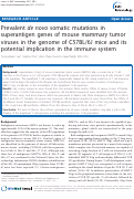 Cover page: Prevalent de novo somatic mutations in superantigen genes of mouse mammary tumor viruses in the genome of C57BL/6J mice and its potential implication in the immune system