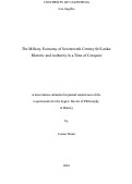 Cover page: The Military Economy of Seventeenth Century Sri Lanka: Rhetoric and Authority in a Time of Conquest