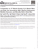 Cover page: Corrigendum to: CT Muscle Density, D3Cr Muscle Mass, and Body Fat Associations With Physical Performance, Mobility Outcomes, and Mortality Risk in Older Men.