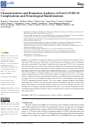 Cover page: Characterization and Biomarker Analyses of Post-COVID-19 Complications and Neurological Manifestations