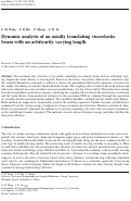Cover page: Dynamic analysis of an axially translating viscoelastic beam with an arbitrarily varying length