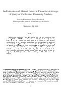 Cover page: Inefficiencies and Market Power in Financial Arbitrage: A Study of California’s Electricity Markets