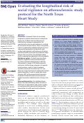 Cover page: Evaluating the longitudinal risk of social vigilance on atherosclerosis: study protocol for the North Texas Heart Study