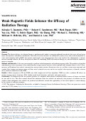 Cover page: Weak Magnetic Fields Enhance the Efficacy of Radiation Therapy