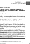 Cover page: Physician champions' perspectives and practices on electronic health records implementation: challenges and strategies.