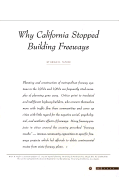 Cover page: Why California Stopped Building Freeways