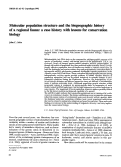 Cover page: Molecular Population Structure and the Biogeographic History of a Regional Fauna: A Case History with Lessons for Conservation Biology