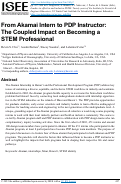 Cover page: From Akamai Intern to PDP Instructor: The Coupled Impact on Becoming a STEM Professional