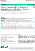 Cover page: Incidence, susceptibility and outcomes of candidemia in adults living in Calgary, Alberta, Canada (2010–2018)