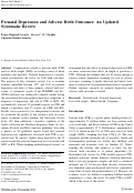 Cover page: Prenatal Depression and Adverse Birth Outcomes: An Updated Systematic Review