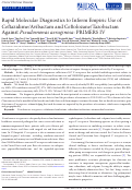 Cover page: Rapid Molecular Diagnostics to Inform Empiric Use of Ceftazidime/Avibactam and Ceftolozane/Tazobactam Against Pseudomonas aeruginosa: PRIMERS IV