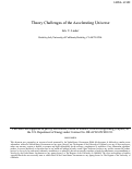 Cover page: Theory Challenges of the Accelerating Universe
