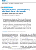 Cover page: Comparative Analysis of Reinforcement Learning Algorithms for Bipedal Robot Locomotion