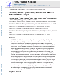 Cover page: Calculating protein–ligand binding affinities with MMPBSA: Method and error analysis