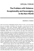 Cover page: The Problem with Violence: Exceptionality and Sovereignty in the New World