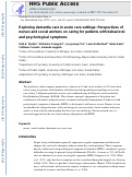 Cover page: Exploring dementia care in acute care settings: Perspectives of nurses and social workers on caring for patients with behavioral and psychological symptoms