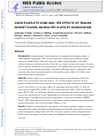 Cover page: Good Platelets Gone Bad: The Effects of Trauma Patient Plasma on Healthy Platelet Aggregation.