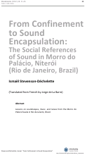 Cover page: From Confinement to Sound Encapsulation:  The Social References of Sound in Morro do Palácio, Niterói (Rio de Janeiro, Brazil)