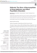 Cover page: Editorial: The Role of Neuropeptides in Drug Addiction and Other Psychiatric Disorders