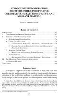 Cover page: Undocumented Migration From the Other Perspective: Coloniality, Subaltern Subject, and Migrant Mapping