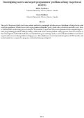 Cover page: Investigating novice and expert programmers' problem solving via protocol analysis