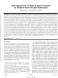 Cover page: Skill Assessment of Water Supply Forecasts for Western Sierra Nevada Watersheds