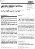 Cover page: Patient Decision Making in Vestibular Schwannoma: A Survey of the Acoustic Neuroma Association.