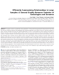 Cover page: Efficiently Summarizing Relationships in Large Samples: A General Duality Between Statistics of Genealogies and Genomes