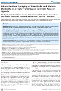 Cover page: Indoor Residual Spraying of Insecticide and Malaria Morbidity in a High Transmission Intensity Area of Uganda