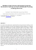 Cover page: Modeling of fault activation and seismicity by injection directly into a fault zone associated with hydraulic fracturing of shale-gas reservoirs