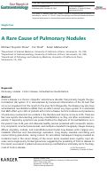 Cover page: A Rare Cause of Pulmonary Nodules
