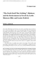 Cover page: “The Earth Itself Was Sobbing”: Madness and the Environment in Novels by Leslie Marmon Silko and Louise Erdrich