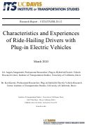 Cover page: Characteristics and Experiences of Ride-Hailing Drivers with Plug-in Electric Vehicles