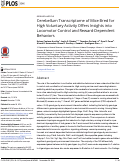 Cover page: Cerebellum Transcriptome of Mice Bred for High Voluntary Activity Offers Insights into Locomotor Control and Reward-Dependent Behaviors