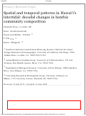 Cover page of Spatial and temporal patterns in Hawai'i's intertidal: decadal changes in benthic community composition