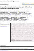 Cover page: Proposal for standardized ultrasound analysis of the salivary glands: Part 1 submandibular gland.