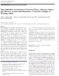 Cover page: Intra-individual Associations of Perceived Stress, Affective Valence, and Affective Arousal with Momentary Cortisol in a Sample of Working Adults