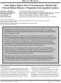 Cover page: Acute Kidney Injury After CT in Emergency Patients with Chronic Kidney Disease: A Propensity Score-matched Analysis