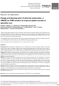 Cover page: Design and development of referrals automation, a SMART on FHIR solution to improve patient access to specialty care