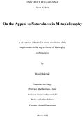 Cover page: On the Appeal to Naturalness in Metaphilosophy