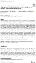 Cover page: Shaping choices: factors influencing Vietnamese high school students’ transition to higher education