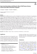 Cover page: Improving Knowledge and Attitudes About Child Trauma Among Parents and Staff in Head Start Programs.