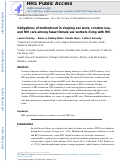 Cover page: Obligations of motherhood in shaping sex work, condom use, and HIV care among Swazi female sex workers living with HIV