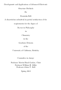 Cover page: Development and Applications of Advanced Electronic Structure Methods