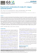 Cover page: Experimental considerations for study of C. elegans lysosomal proteins