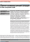 Cover page: Leaf-level coordination principles propagate to the ecosystem scale.