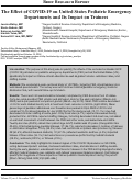 Cover page: The Effect of COVID-19 on United States Pediatric Emergency Departments and its Impact on Trainees