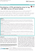 Cover page: Developing a 670k genotyping array to tag ~2M SNPs across 24 horse breeds