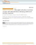 Cover page: Author Correction: Microglial activation increases cocaine self-administration following adolescent nicotine exposure.